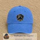 Image principale casquette Bleu ciel délavé avec motif As de pique 7 cm