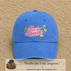 Casquette Bleu ciel délavé avec motif Vive les Mariés en 7 cm – vue principale