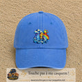 Image principale casquette Bleu ciel délavé avec motif Orage arc-en-ciel 7 cm
