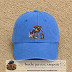 Image principale casquette Bleu ciel délavé avec motif Saut d’obstacles 7 cm