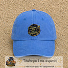 Casquette Bleu ciel délavé avec motif Touche pas à ma Casquette en 7 cm – vue principale