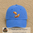Casquette Bleu ciel délavé motif Travail du bois logo 7 cm