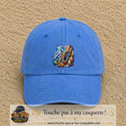 Image principale casquette Bleu ciel délavé avec motif Mousqueton de montagne 7 cm