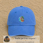 Casquette Bleu ciel délavé motif Glace tropicale logo 5 cm