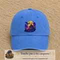 Casquette Bleu ciel délavé motif Manoir hanté logo 7 cm