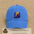 Casquette Bleu ciel délavé motif Manoir hanté logo 7 cm