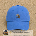 Image principale casquette Bleu ciel délavé avec motif Hibou sous la lune 5 cm