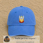 Casquette Bleu ciel délavé motif Colombe lumineuse logo 7 cm