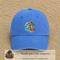 Casquette Bleu ciel délavé motif Glace tropicale logo 7 cm