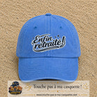 Casquette Bleu ciel délavé avec motif Enfin retraité en 7 cm – vue principale