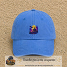 Casquette Bleu ciel délavé motif Manoir hanté logo 5 cm
