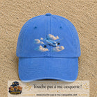 Image principale casquette Bleu ciel délavé avec motif Avion dans les nuages 7 cm