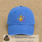 Casquette Bleu ciel délavé motif Étoile couronnée logo 7 cm