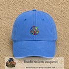 Image principale casquette Bleu ciel délavé avec motif Main créative 5 cm