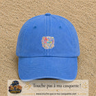 Casquette Bleu ciel délavé avec motif Merci les Mariés en 5 cm – vue principale