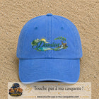 Casquette Bleu ciel délavé avec motif Prénom Damien nature et cerf en 7 cm – vue principale