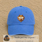 Casquette Bleu ciel délavé avec motif Hamster au gland dans un cœur en 7 cm – vue principale
