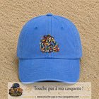 Image principale casquette Bleu ciel délavé avec motif Cheval de concours 7 cm