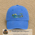 Casquette Bleu ciel délavé avec motif Prénom Damien nature et cerf en 5 cm – vue principale
