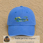 Casquette Bleu ciel délavé avec motif Prénom Damien nature et cerf en 5 cm – vue principale