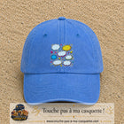 Casquette Bleu ciel délavé motif Bulles de bande dessinée logo 7 cm