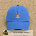 Image principale produit88moyenBLC - casquette Bleu ciel délavé avec visuel Ourson casquette 5 cm