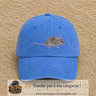 Image principale produit73grosBLC - casquette Bleu ciel délavé avec visuel Souris 7 cm