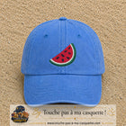 Image principale produit22grosBLC - casquette Bleu ciel délavé avec visuel Pastèque 7 cm