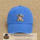 Image principale produit89grosBLC - casquette Bleu ciel délavé avec visuel Ourson golf 7 cm