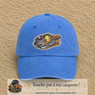 Image principale produit78grosBLC - casquette Bleu ciel délavé avec visuel Chat éclair 7 cm