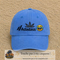 Image principale produit37grosBLC - casquette Bleu ciel délavé avec visuel Adadass emoji rieur 7 cm