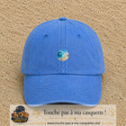 Image principale produit175petitBLC - casquette Bleu ciel délavé avec visuel Vague plage 3 cm