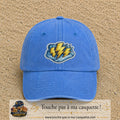 Image principale produit77grosBLC - casquette Bleu ciel délavé avec visuel Éclairs 7 cm