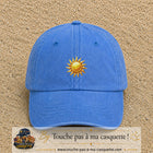 Image principale produit102moyenBLC - casquette Bleu ciel délavé avec visuel Soleil brillant 5 cm