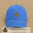 Image principale produit123moyenBLC - casquette Bleu ciel délavé avec visuel Vive le soleil 5 cm