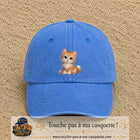Image principale produit83grosBLC - casquette Bleu ciel délavé avec visuel Chaton roux 7 cm