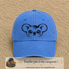 Image principale produit100grosBLC - casquette Bleu ciel délavé avec visuel Koala visage 7 cm