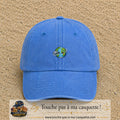 Image principale produit115petitBLC - casquette Bleu ciel délavé avec visuel Monde kawaii avion 3 cm