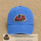 Image principale produit93grosBLC - casquette Bleu ciel délavé avec visuel Voiture rouge 7 cm