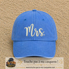 Image principale produit113grosBLC - casquette Bleu ciel délavé avec visuel Mrs blanc 7 cm