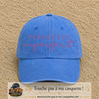 Image principale produit26grosBLC - casquette Bleu ciel délavé avec visuel Perfectly imperfect rose 7 cm