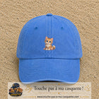 Image principale produit83moyenBLC - casquette Bleu ciel délavé avec visuel Chaton roux 5 cm