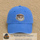 Image principale produit76grosBLC - casquette Bleu ciel délavé avec visuel Papy casquette lunettes 7 cm