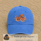 Image principale produit71grosBLC - casquette Bleu ciel délavé avec visuel Pieuvre 7 cm