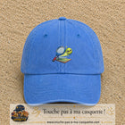 Image principale produit81moyenBLC - casquette Bleu ciel délavé avec visuel Tennis court raquette 5 cm