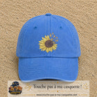 Image principale produit15grosBLC - casquette Bleu ciel délavé avec visuel Tournesol mandala 7 cm