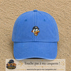 Casquette baseball Bleu ciel délavé 100% coton avec visuel Canard hip-hop clin d’œil 5 cm - image produit principale