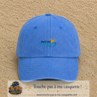 Casquette Bleu ciel délavé 100% coton avec motif Out of Office vague soleil 3 cm - image principale