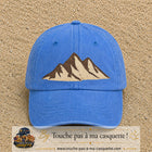 Casquette Bleu ciel délavé 100% coton avec motif Montagnes bohèmes 7 cm - image principale