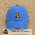 Casquette baseball Bleu ciel délavé 100% coton avec motif Singe à la banane 5 cm - image principale